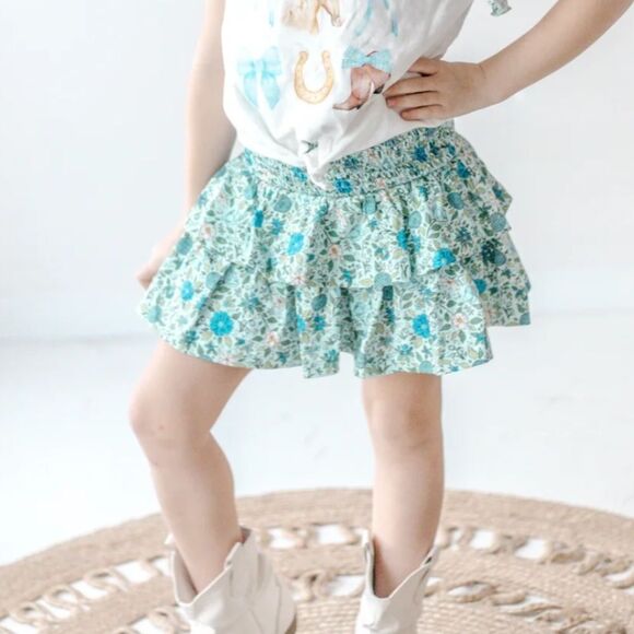 CHEEKY PLUM - Blair Layer Skirt - Dewdrop Daisies - Picture 1 of 6